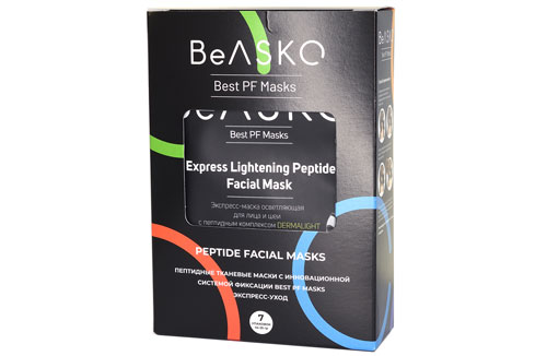 Экспресс-маска осветляющая для лица и шеи с пептидным комплексом DERMALIGHT, BeASKO - 7*25 гр