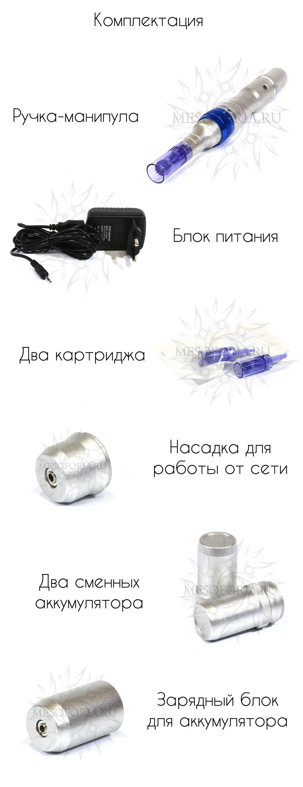 Комплектация DermaPen Dr.Pen Ultima A6
