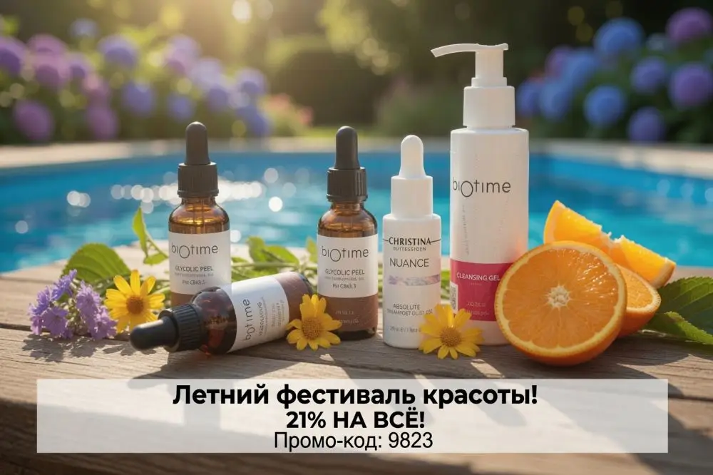 ЛЕТНИЙ ФЕСТИВАЛЬ КРАСОТЫ! Скидка 21% по промо-коду 9823!
