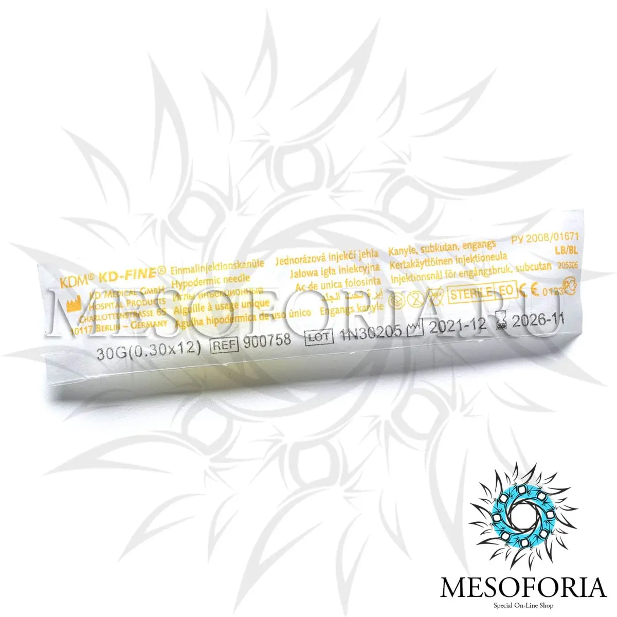 Игла одноразовая инъекционная стерильная 30G (0,30 х 12 мм), KDM, KD-Fine, 1 шт
