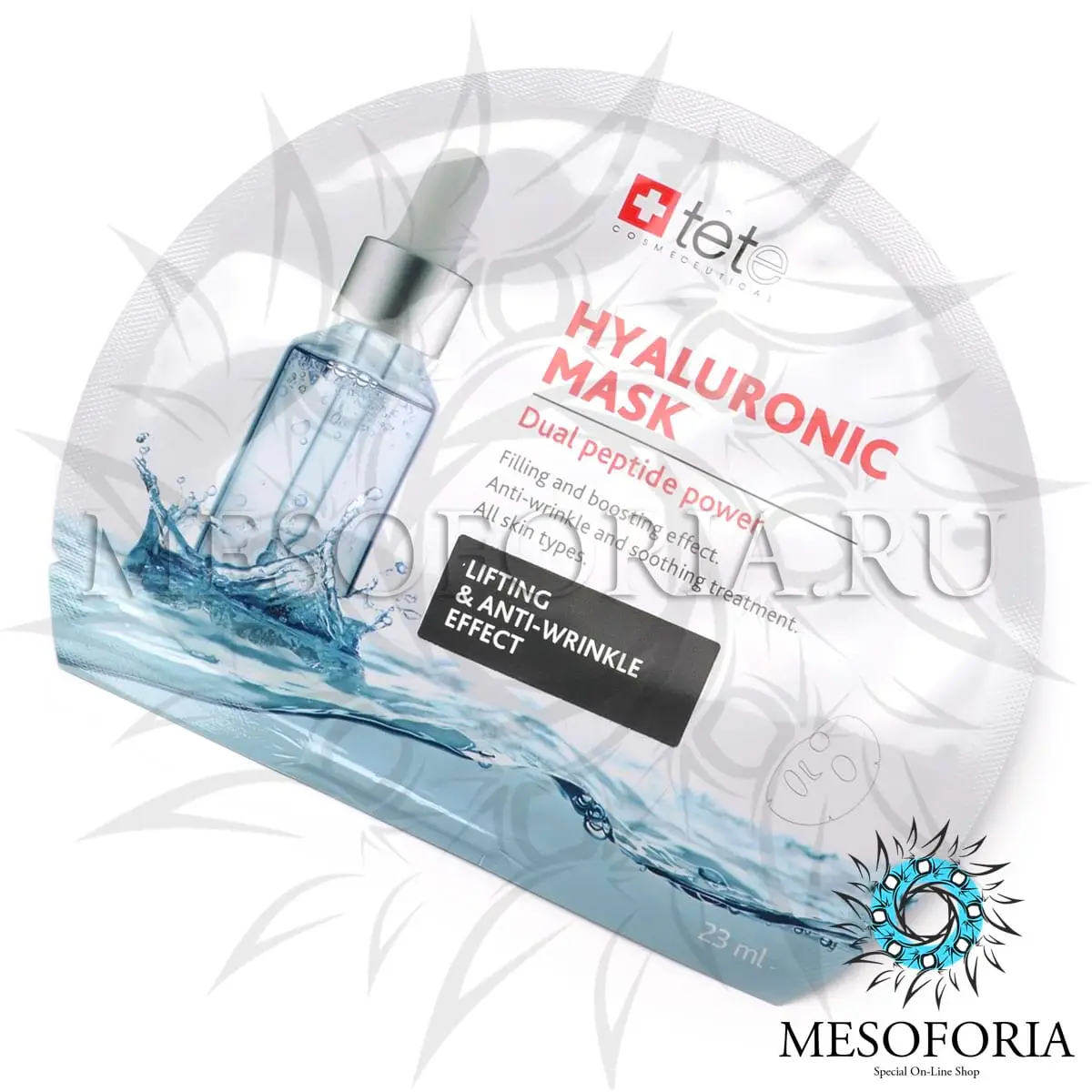 Тканевая маска с пептидами и экстрактом водорослей / Hyaluronic Mask Lifting And Anti-Wrinkle Effect, Tete Cosmeceutical - 6 шт