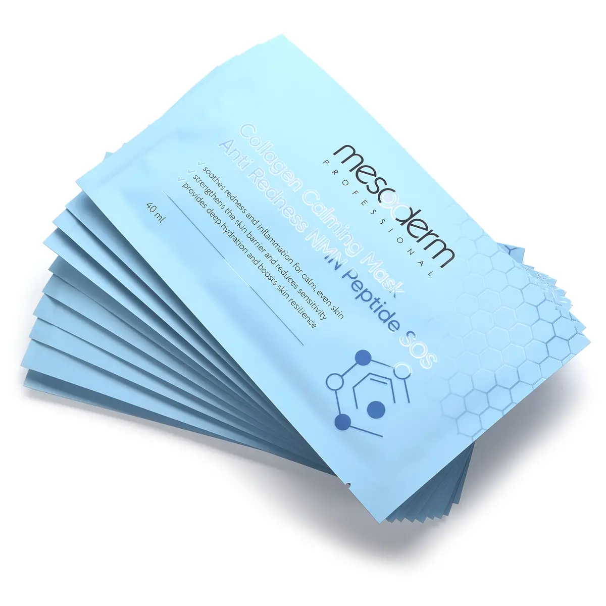 Коллагеновая маска успокаивающая / Mask «Anti Redness NMN Peptide SOS», Mesoderm (Мезодерм), 40 мл х 10 шт