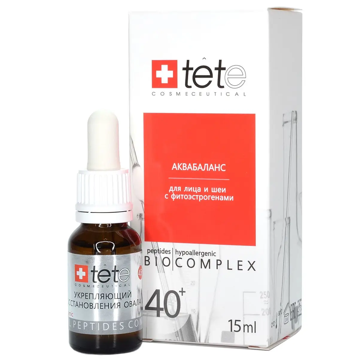 Биокомплекс Tete аквабаланс с фитоэстрогенами 40+, 15 мл