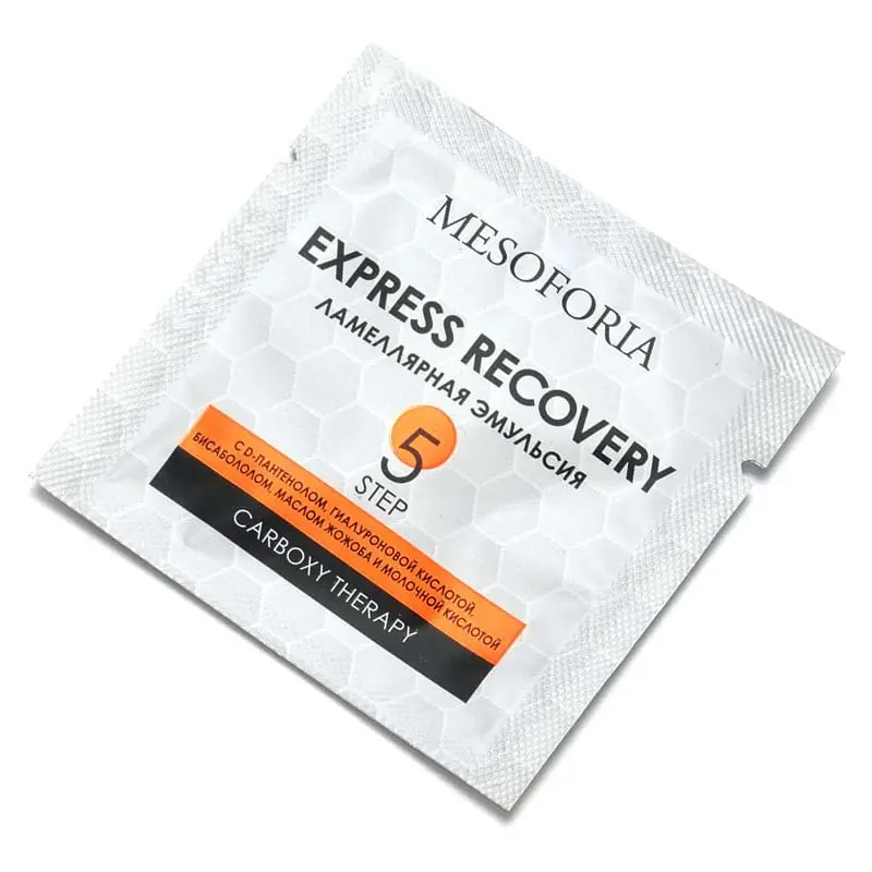 Express Recovery / Ламеллярная эмульсия с D-пантенолом, гиалуроновой кислотой, бисабололом, маслом Жожоба и молочной кислотой, Mesoforia (Мезофория) - 5 х 2 мл Express Recovery / Ламеллярная эмульсия с D-пантенолом, гиалуроновой кислотой, бисабололом, маслом Жожоба и молочной кислотой, Mesoforia (Мезофория) - 5 х 2 мл