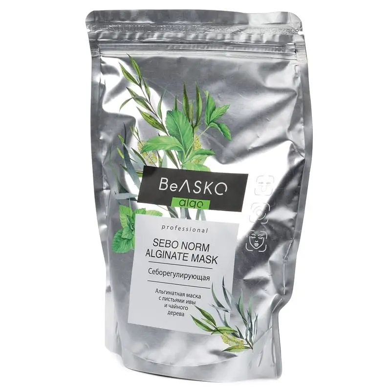 Альгинатная маска себорегулирующая с листьями ивы и чайного дерева / Sebo Norm Alginate Mask, BeASKO - 350 гр