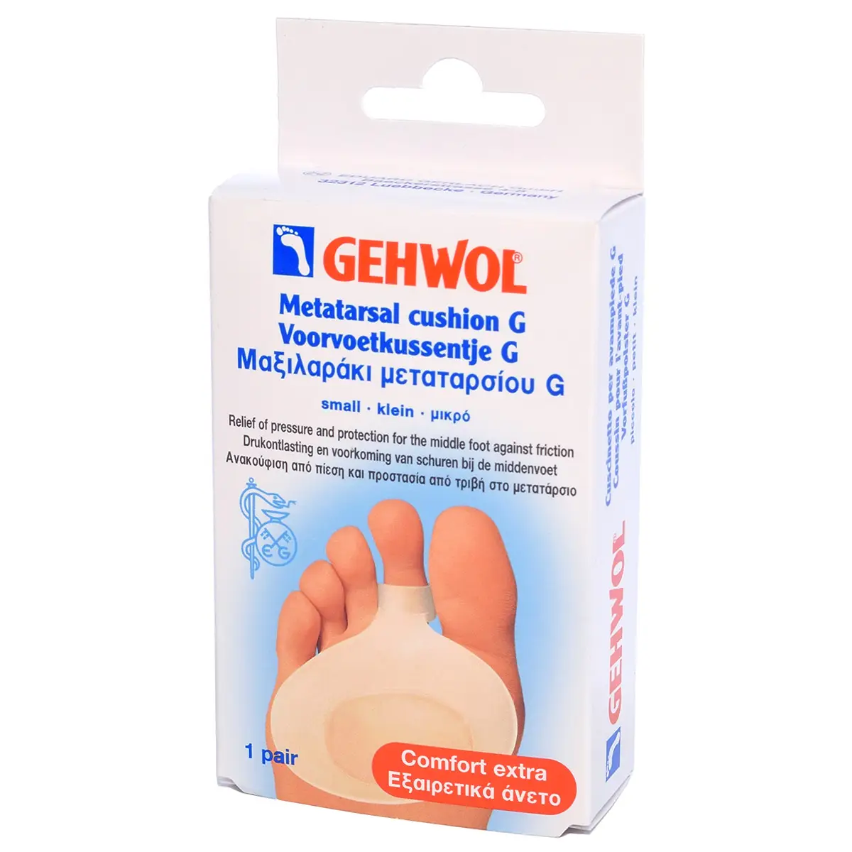 Защитная гель подушечка под пальцы G, маленькая / Metatarsal Cushion G small, Gehwol (Геволь), 2 шт Защитная гель подушечка под пальцы G, маленькая / Metatarsal Cushion G small, Gehwol (Геволь), 2 шт