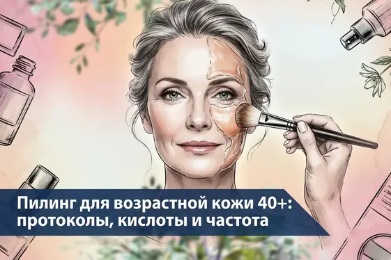 Пилинг для возрастной кожи 40+: протоколы, кислоты и частота