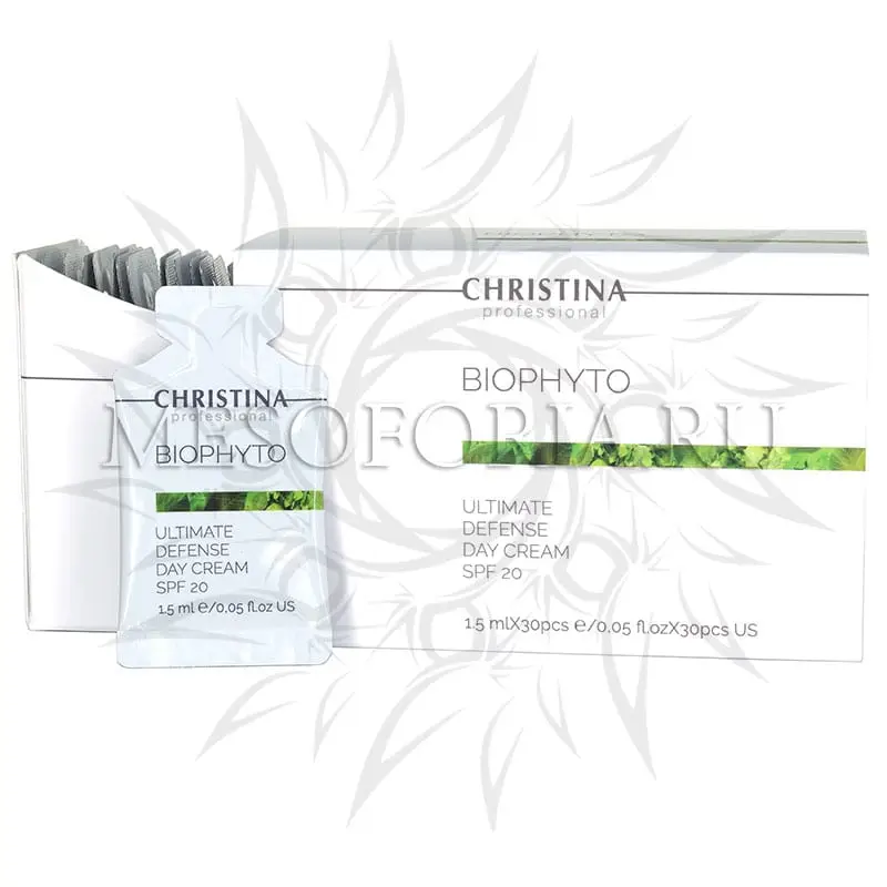 Дневной крем «Абсолютная защита» СПФ 20 / Ultimate Defense Day Cream SPF 20, Bio Phyto, Christina (Кристина) - 1,5 мл х 30 шт Дневной крем «Абсолютная защита» СПФ 20 / Ultimate Defense Day Cream SPF 20, Bio Phyto, Christina (Кристина) - 1,5 мл х 30 шт