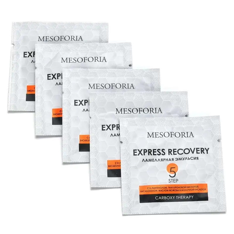 Express Recovery / Ламеллярная эмульсия с D-пантенолом, гиалуроновой кислотой, бисабололом, маслом Жожоба и молочной кислотой, Mesoforia (Мезофория) - 5 х 2 мл Express Recovery / Ламеллярная эмульсия с D-пантенолом, гиалуроновой кислотой, бисабололом, маслом Жожоба и молочной кислотой, Mesoforia (Мезофория) - 5 х 2 мл
