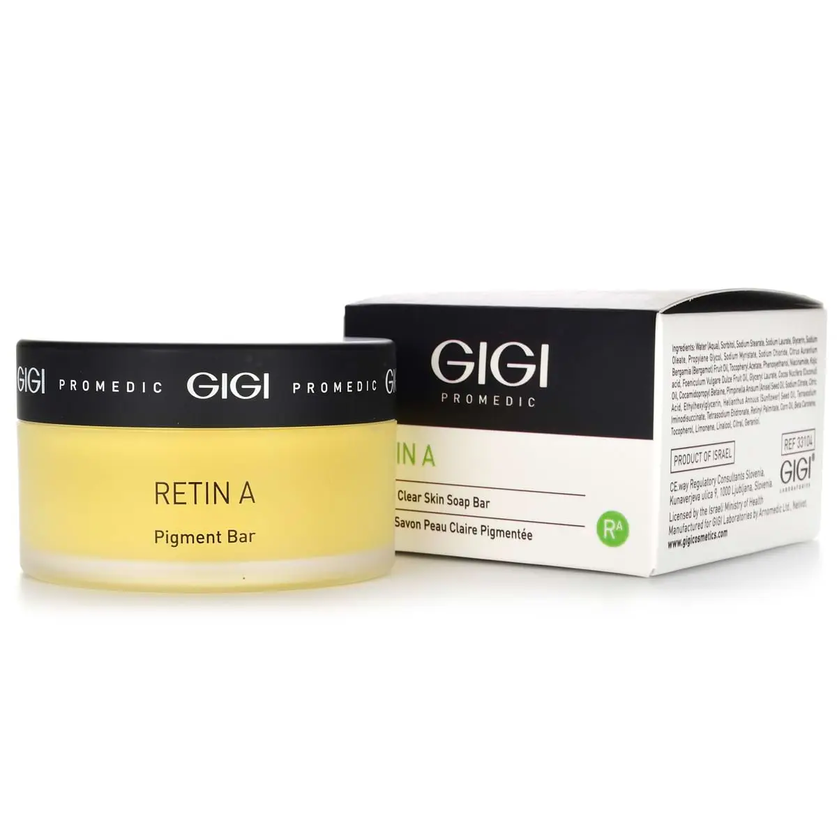 Мыло в банке со спонжем антипигмент / Pigment Soap Bar, Retin A, GiGi (Джи Джи) - 100 гр Мыло в банке со спонжем антипигмент / Pigment Soap Bar, Retin A, GiGi (Джи Джи) - 100 гр