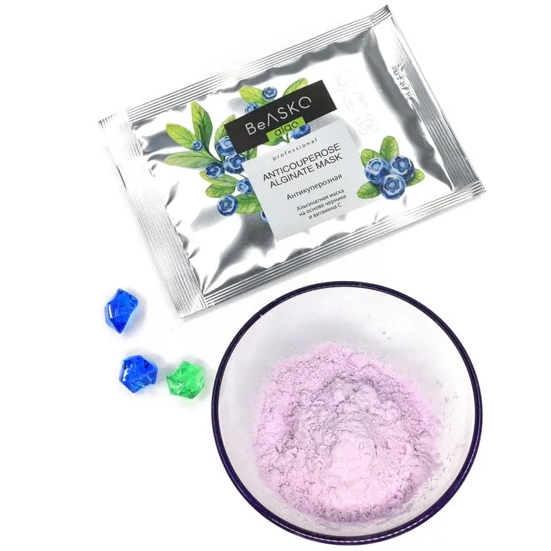 Альгинатная маска с антикуперозным комплексом на основе черники и витамина С / Anticouperose Alginate Mask, BeASKO - 30 гр