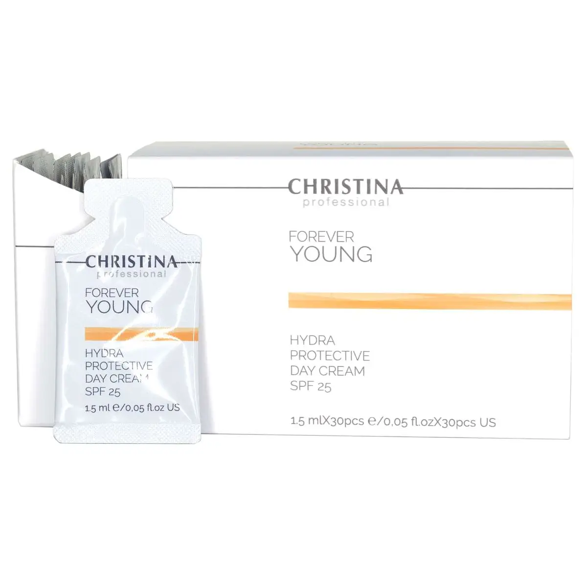 Дневной гидрозащитный крем СПФ 25 / Hydra Protective Day Cream SPF 25, Forever Young, Christina (Кристина) - 1,5 мл х 30 шт Дневной гидрозащитный крем СПФ 25 / Hydra Protective Day Cream SPF 25, Forever Young, Christina (Кристина) - 1,5 мл х 30 шт
