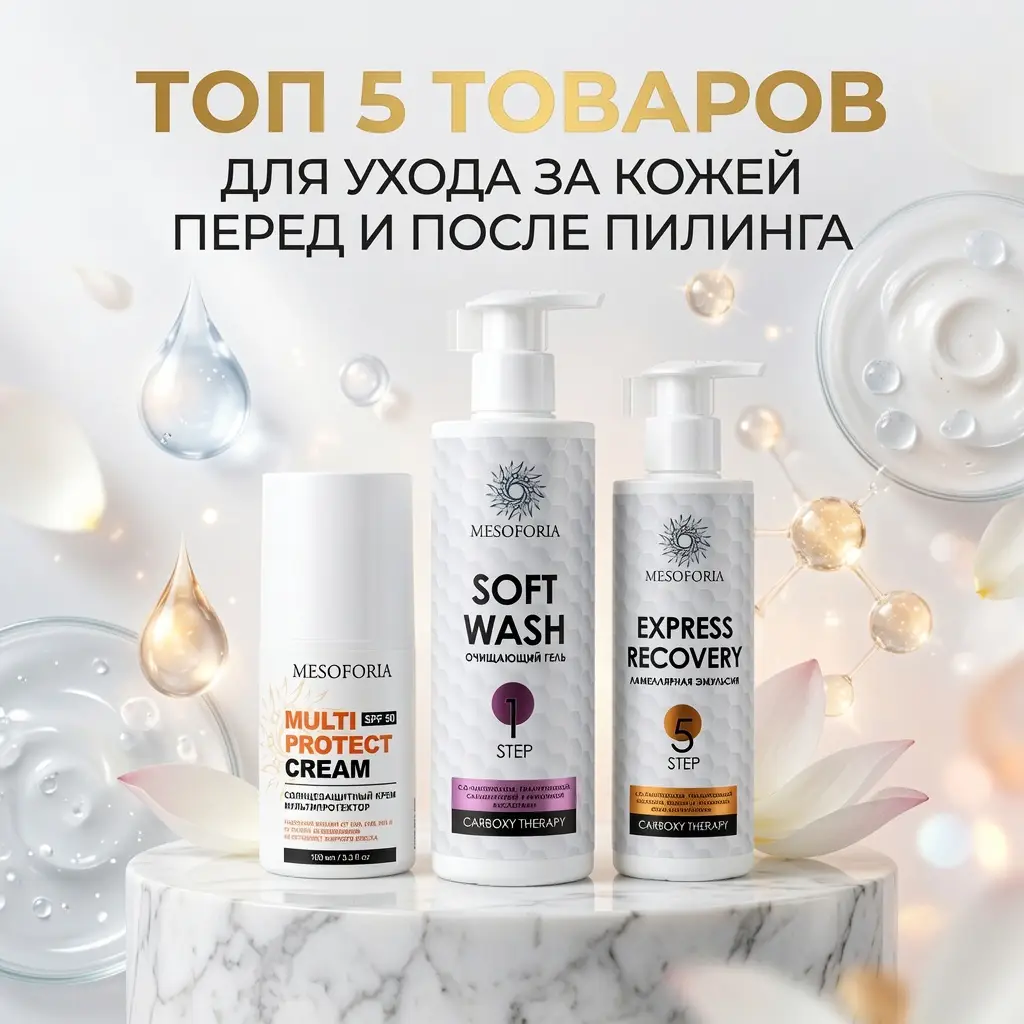 Топ 5 товаров для ухода за кожей перед и после пилинга