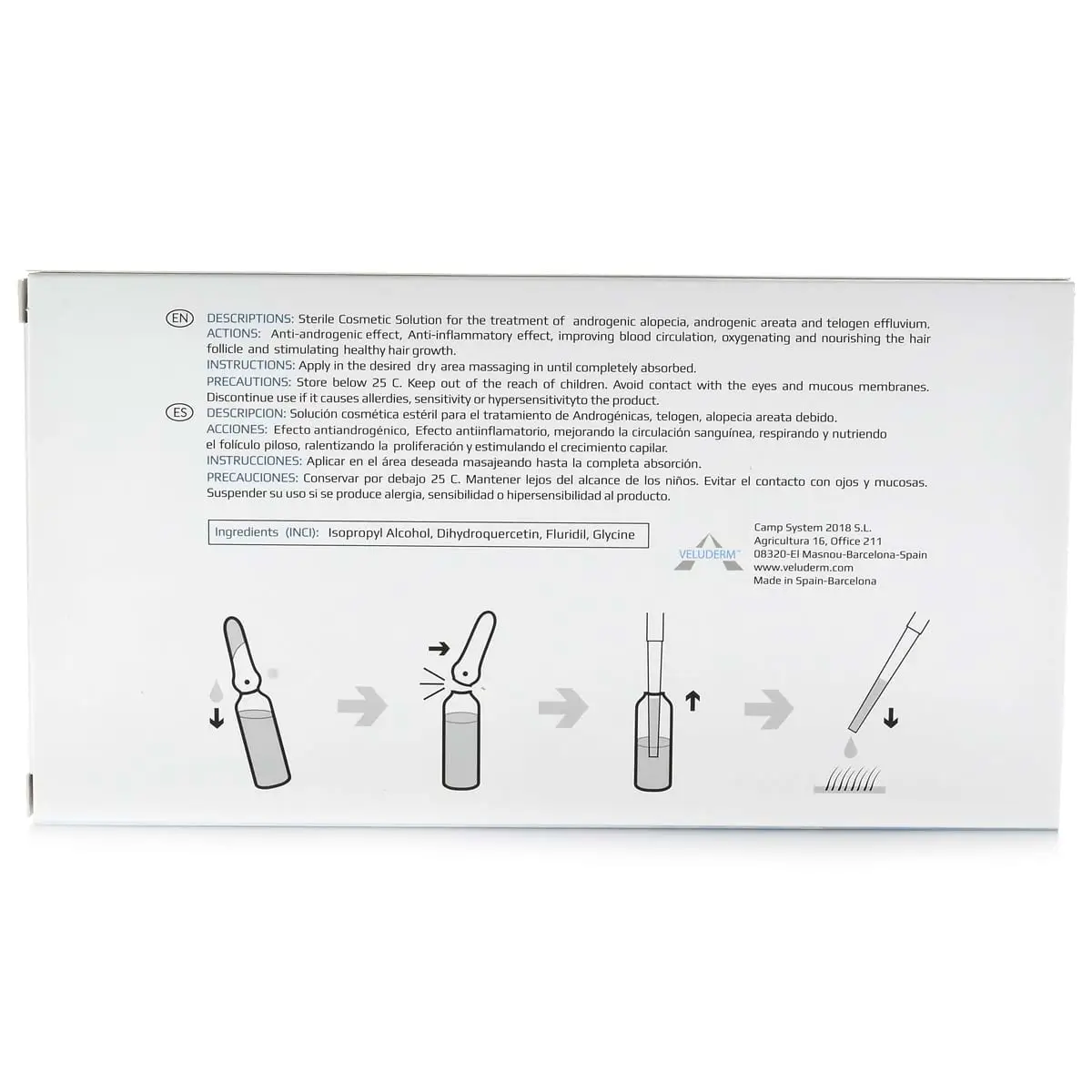 Veluderm (Велюдерм) Revolos (Лечение облысения), 10 ампул по 3 мл