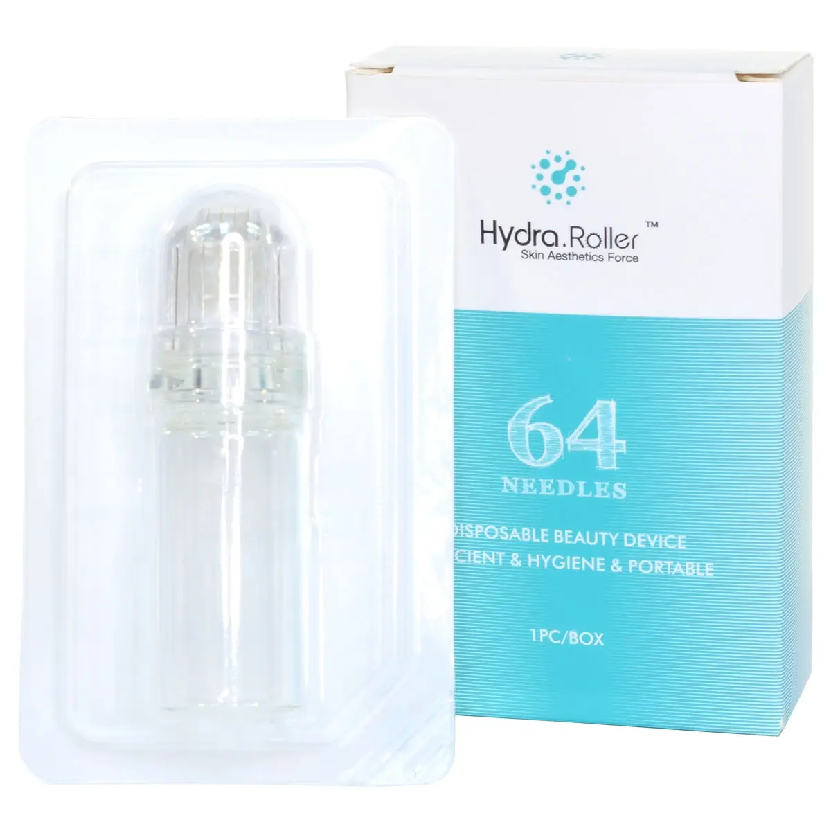 Мезороллер Hydra Roller с ёмкостью для мезококтейля с титановыми позолоченными микроиглами, 64 иглы