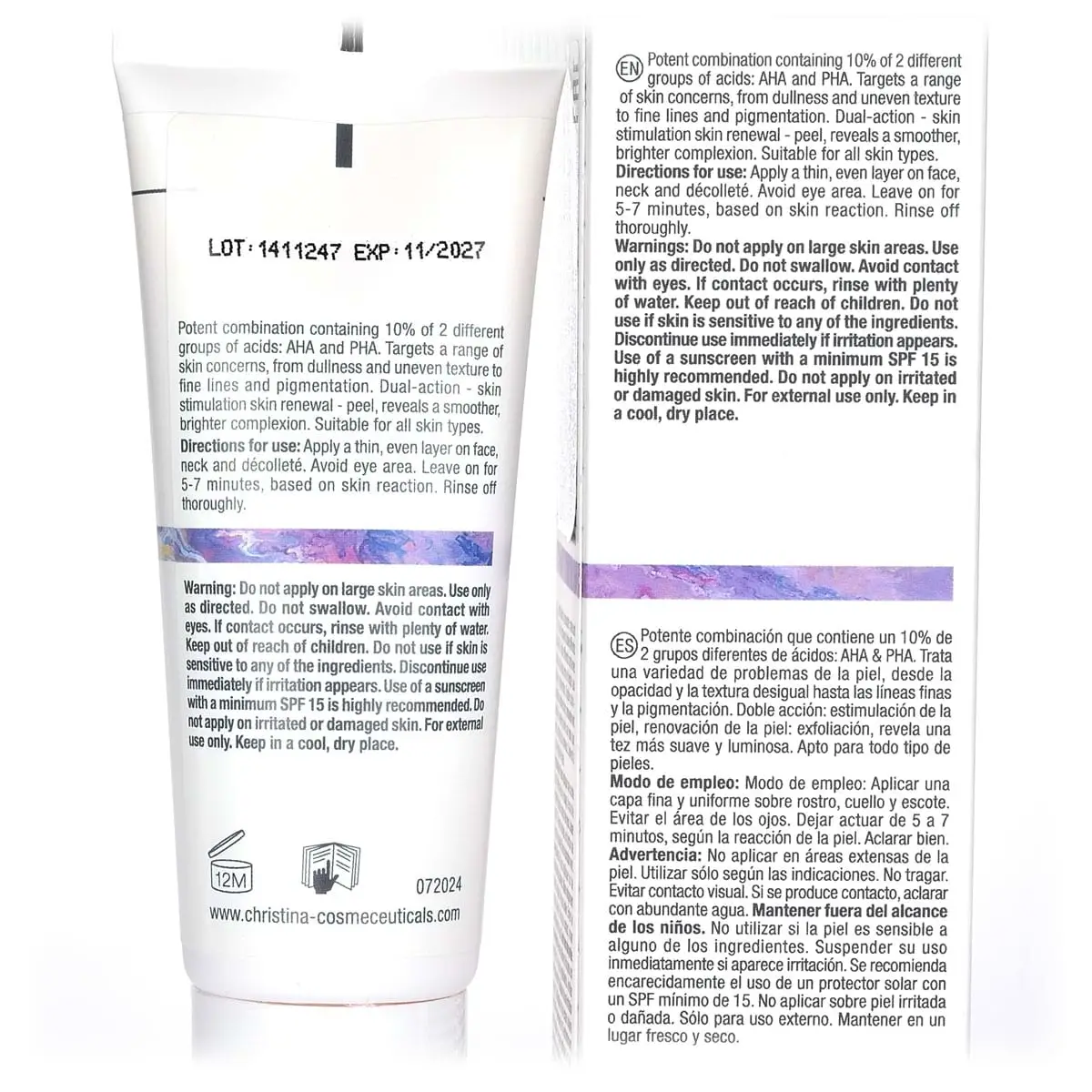 Пилинг-маска 10% AHA+PHA / 10% AHA+PHA Peel Mask, Nuance, Christina (Кристина) - 75 мл