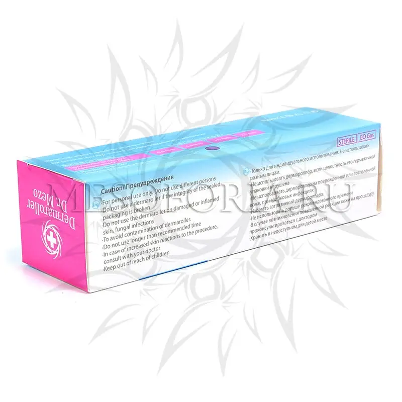 Мезороллер для лица и тела Dermaroller Dr Mezo с титановыми позолоченными микроиглами, 540 игл