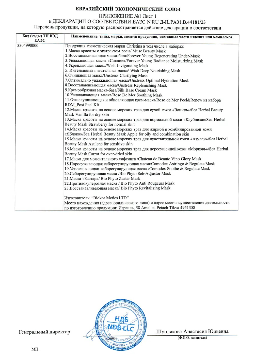 Противокуперозная маска / Anti Rougeurs Mask, Bio Phyto, Christina (Кристина) - 75 мл