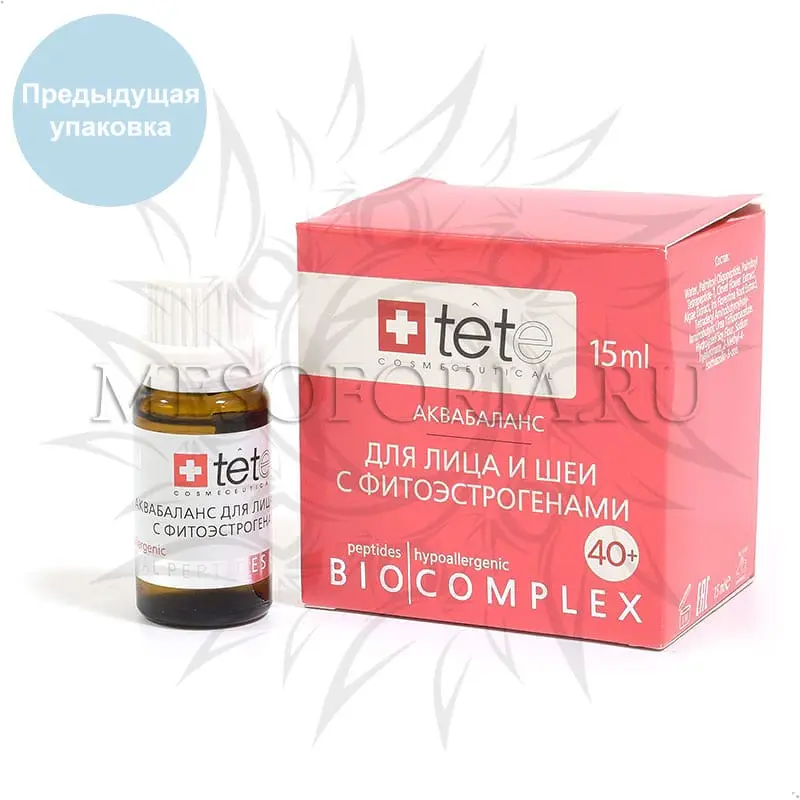 Биокомплекс Tete аквабаланс с фитоэстрогенами 40+, 15 мл