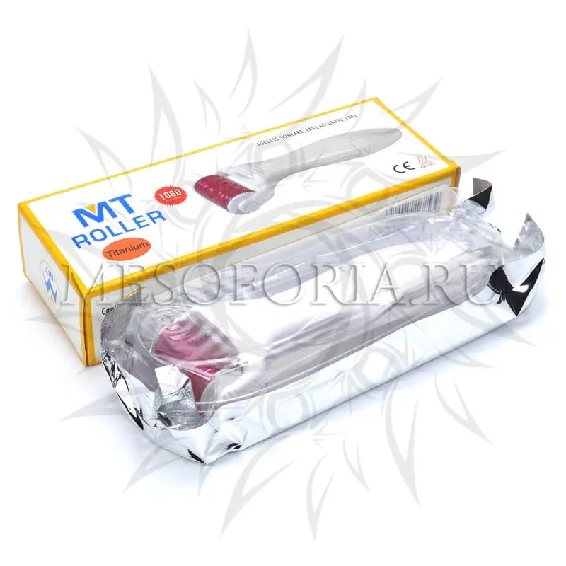 Мезороллер для тела МТ с  титановыми позолоченными иглами, 1080 игл