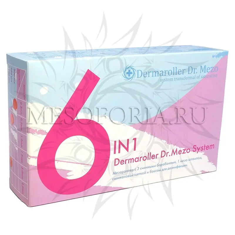 Мезороллер Dermaroller Dr.Mezo System 6 in 1 (720 игл, 1200 игл, 300 игл, 12 игл)