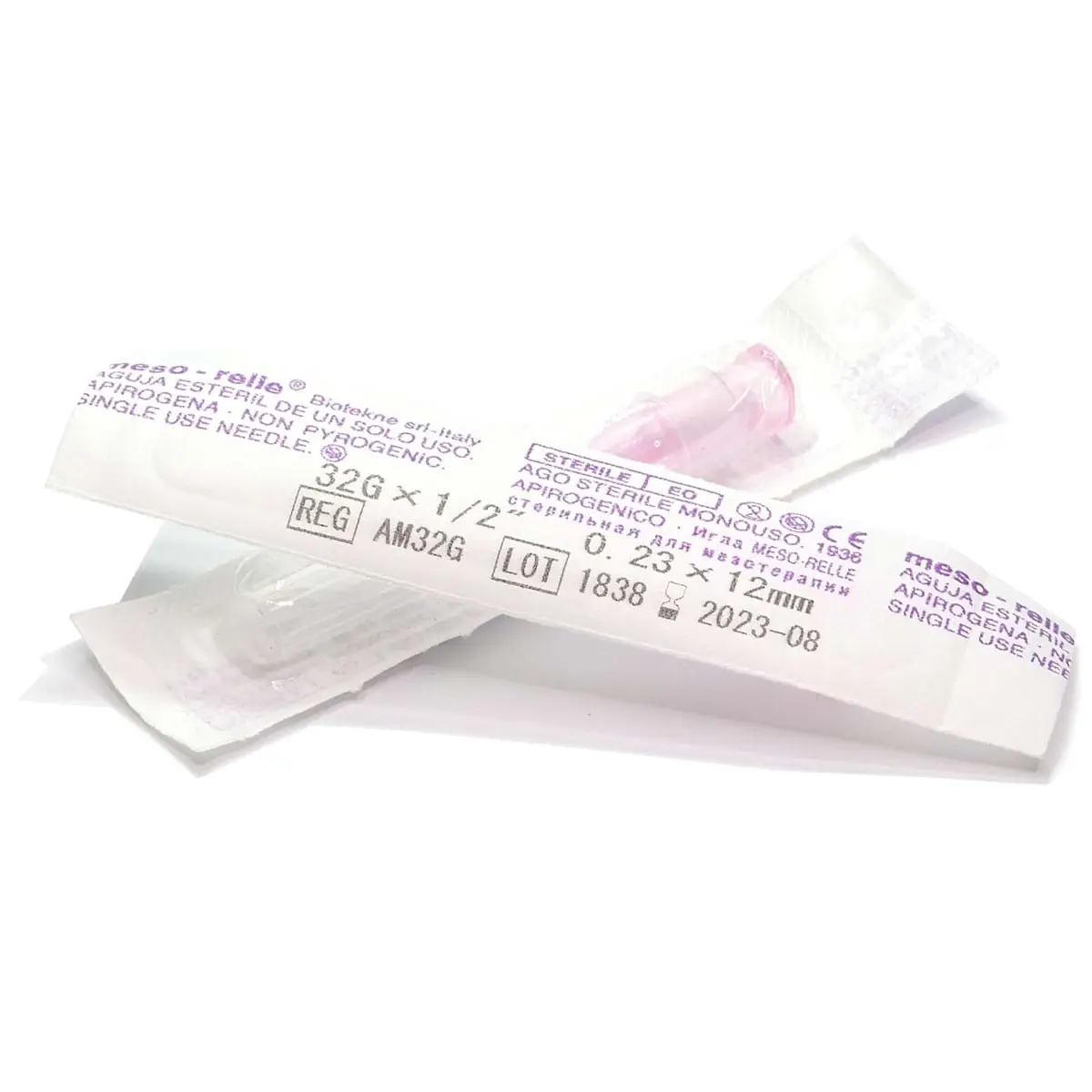 Иглы для мезотерапии и микроинъекций "Meso-relle" 32G (0.23 х 12 мм), 1 шт