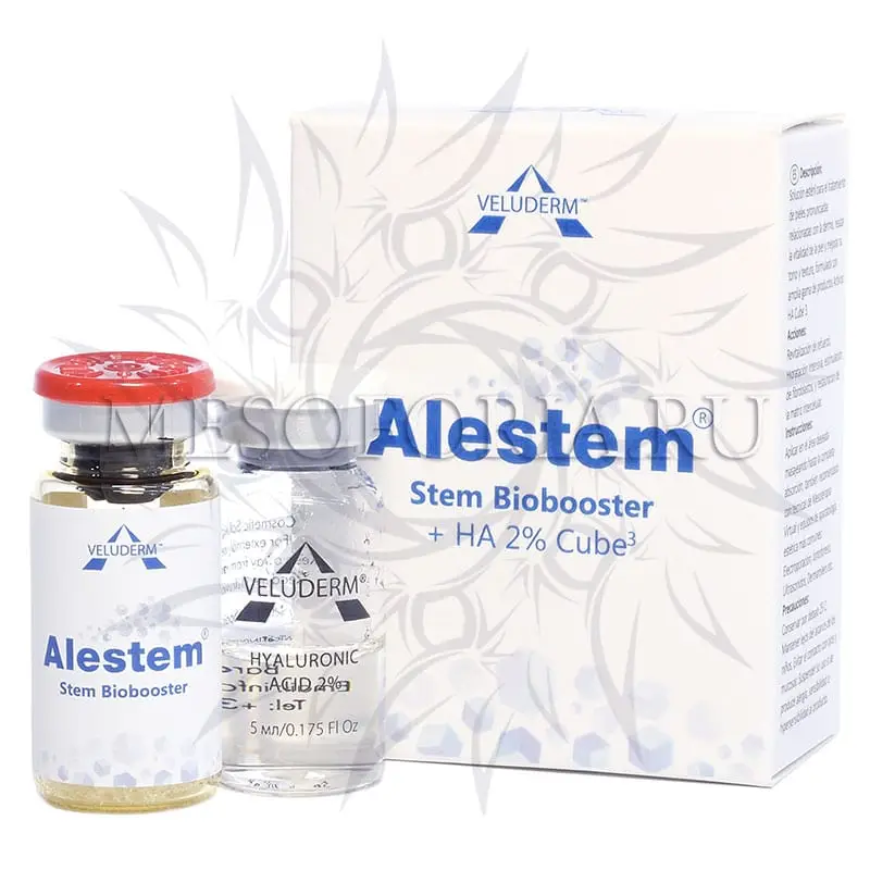 Veluderm (Велюдерм) Alestem Stem Biobooster+HA 2% Cube3 (омоложение, отбеливание), 5 мл*2 шт Veluderm (Велюдерм) Alestem Stem Biobooster+HA 2% Cube3 (омоложение, отбеливание), 5 мл*2 шт
