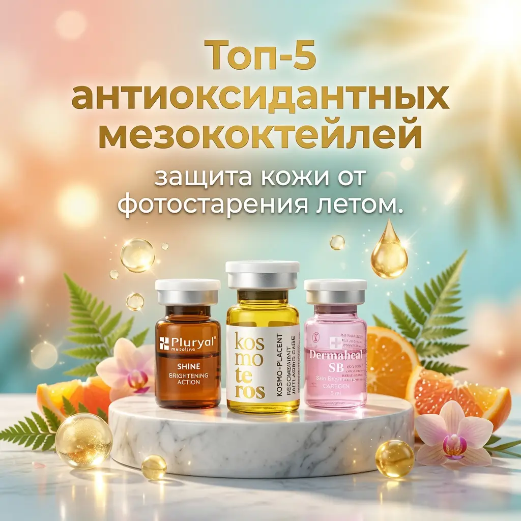 Топ-5 антиоксидантных мезококтейлей: защита кожи от фотостарения летом