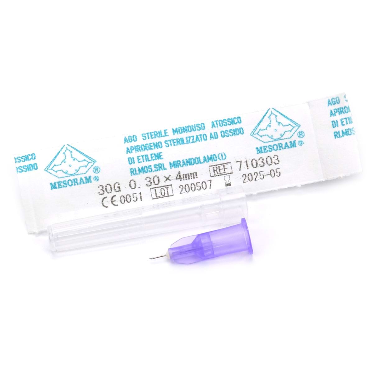 Иглы для мезотерапии и микроинъекций “Mesoram” AGO MESO LUER 30G 0,3 х 4 мм, 1 шт