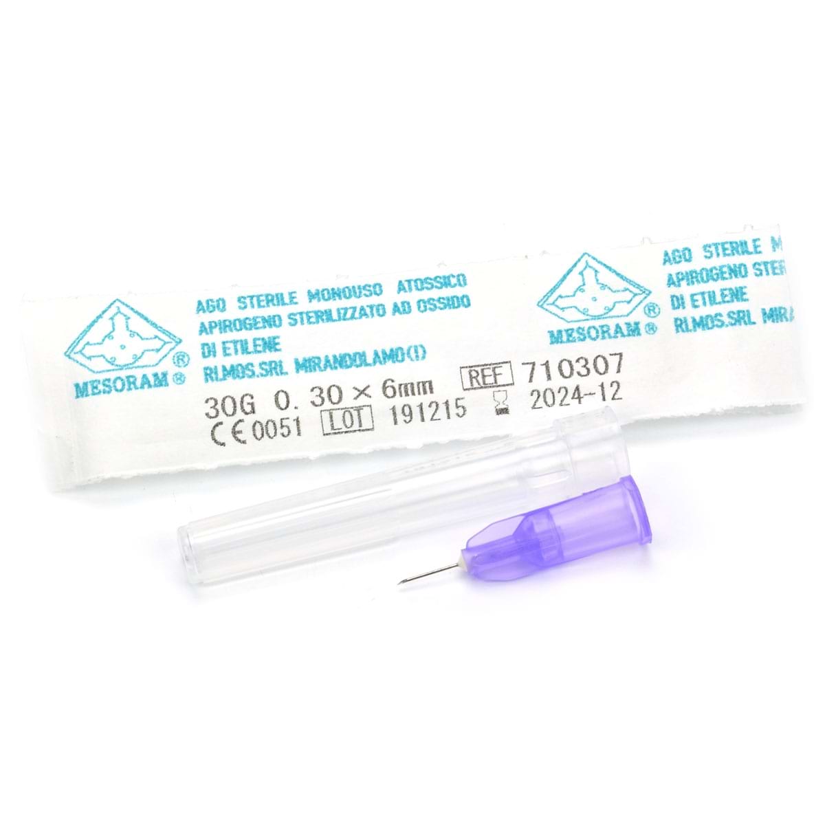 Иглы для мезотерапии и микроинъекций “Mesoram” AGO MESO LUER 30G 0,3 х 6 мм, 1 шт