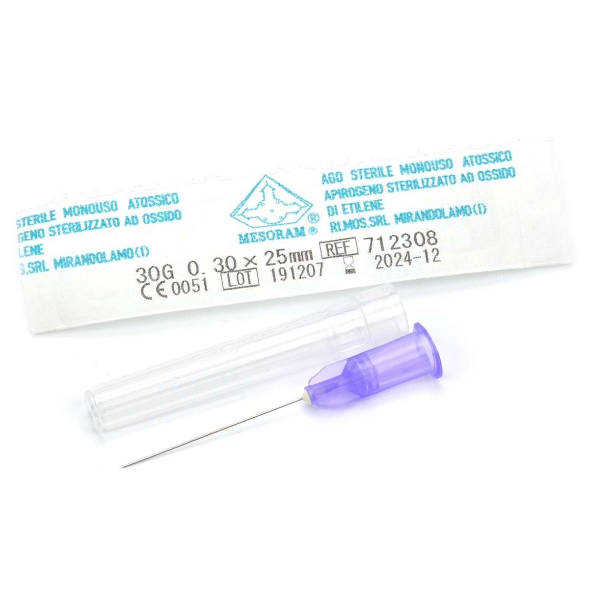 Иглы для мезотерапии и микроинъекций “Mesoram” AGO MESO LUER 30G 0,3 х 25 мм, 1 шт