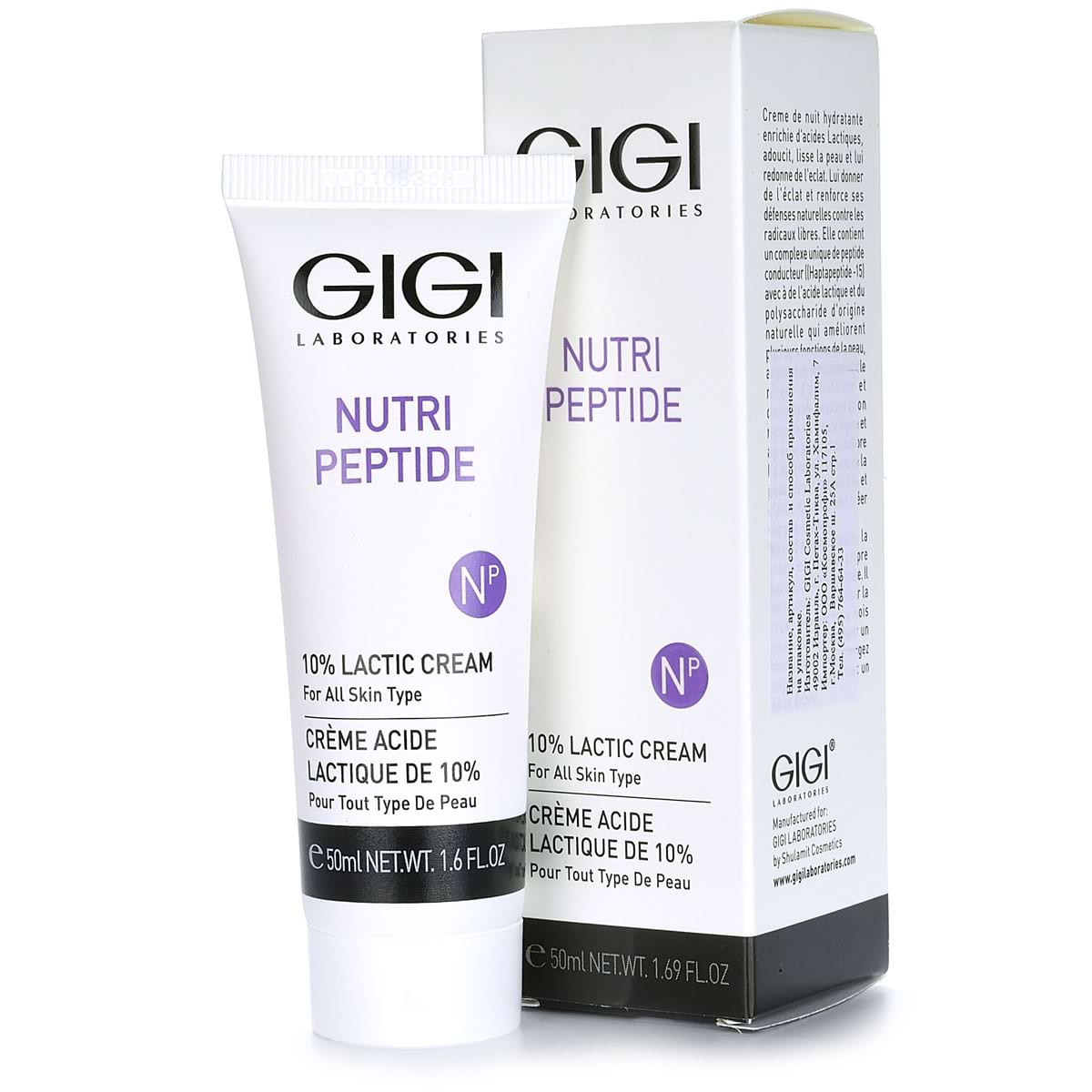 Крем пептидный увлажняющий с 10% молочной кислотой / 10% Lactic cream, Nutri-Peptide, GiGi (Джи Джи) – 50 мл