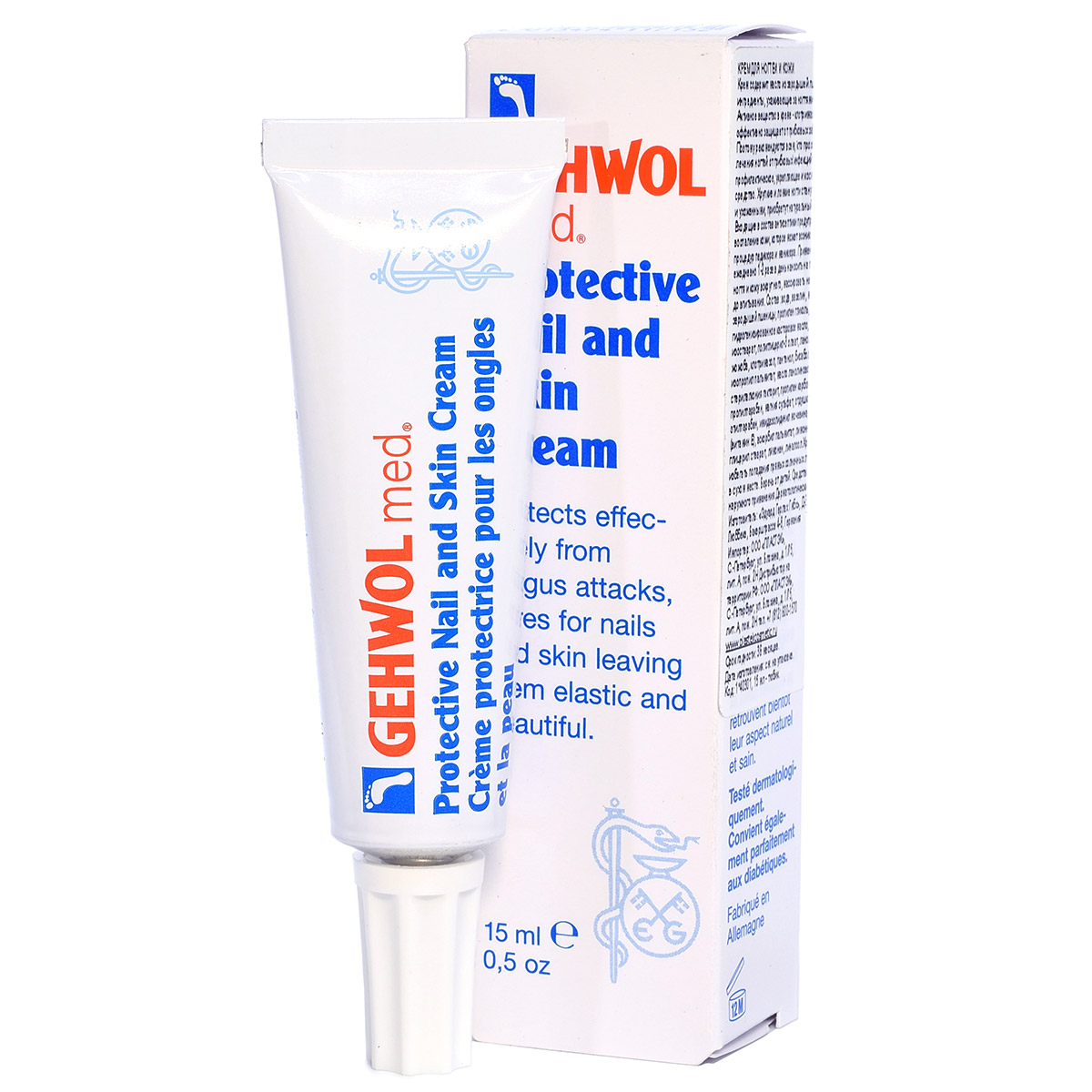 Крем для защиты ногтей и кожи / Med Protective Nail And Skin Cream, Gehwol (Геволь), 15 мл