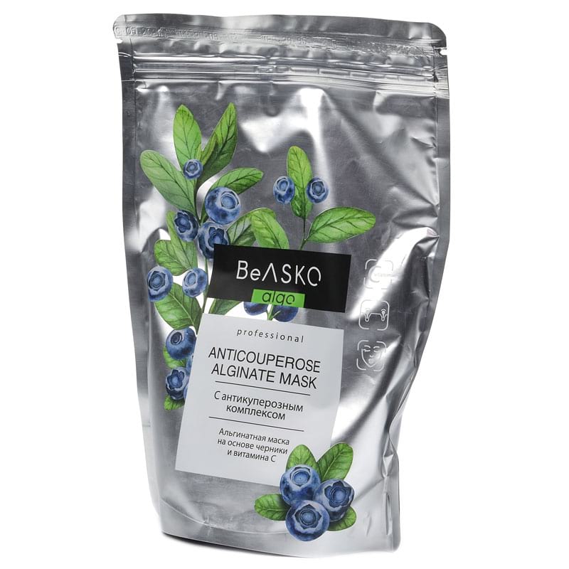 Альгинатная маска с антикуперозным комплексом на основе черники и витамина С / Anticouperose Alginate Mask, BeASKO – 350 гр