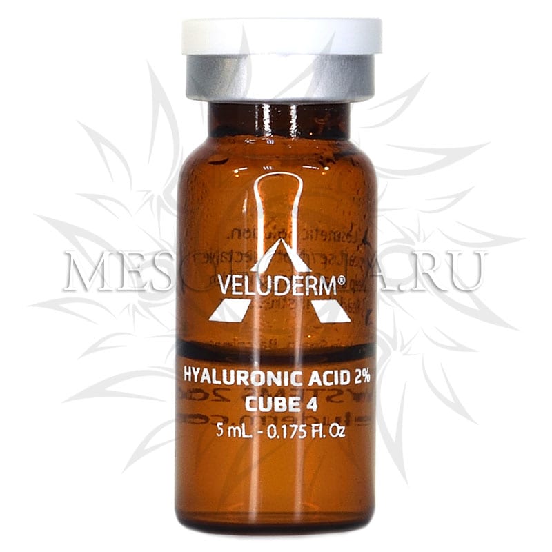 Veluderm (Велюдерм) Hyaluronic Acid 2% Cube4, гиалуроновая кислота 2% Cube4, (биоревитализация, омоложение), 5 мл