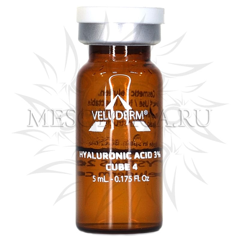 Veluderm (Велюдерм) Hyaluronic Acid 3% Cube4, гиалуроновая кислота 3% Cube4, (биоревитализация, омоложение), 5 мл