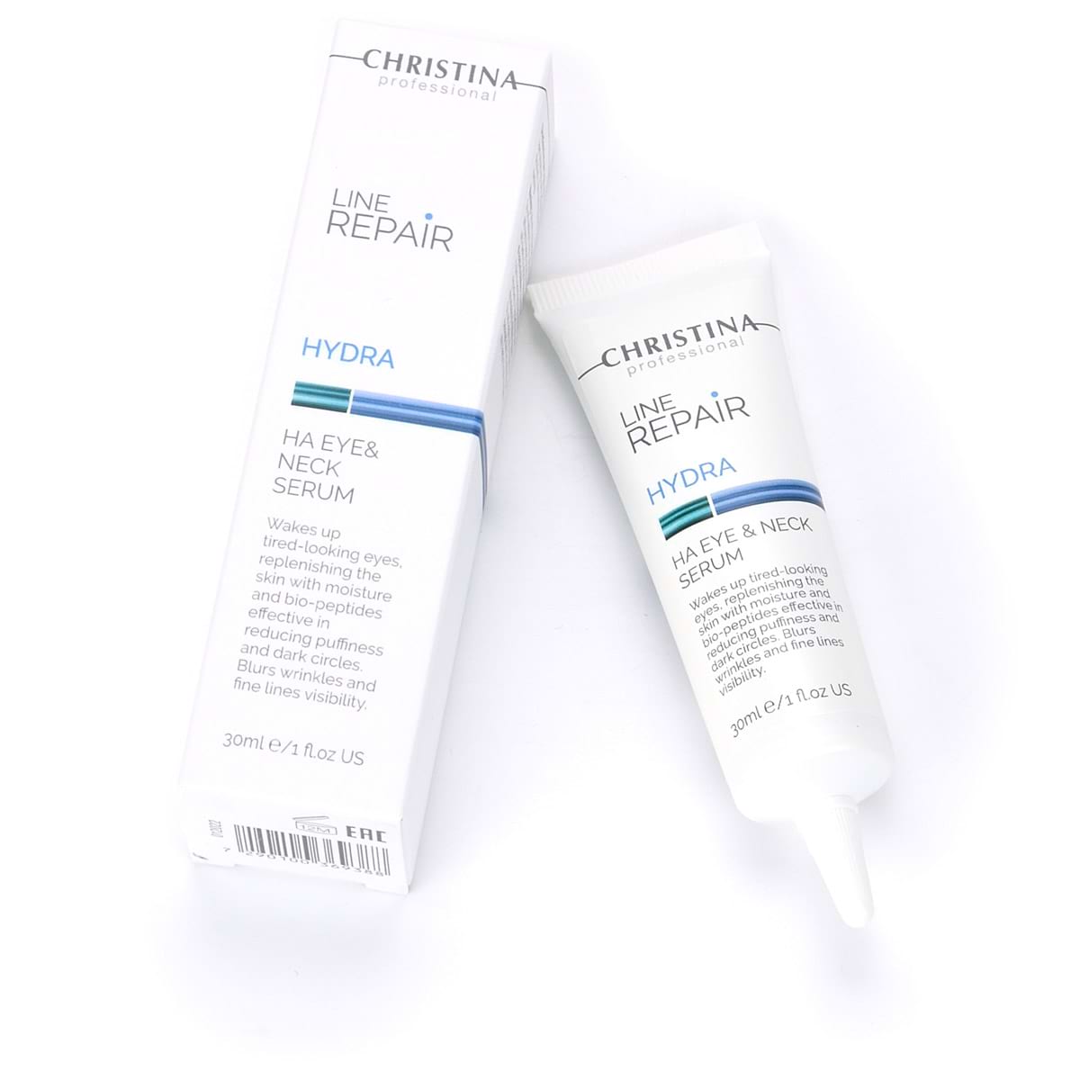 Сыворотка для кожи вокруг глаз и шеи с гиалуроновой кислотой / Hydra HA Eye & Neck Serum, Line Repair, Christina (Кристина) – 30 мл