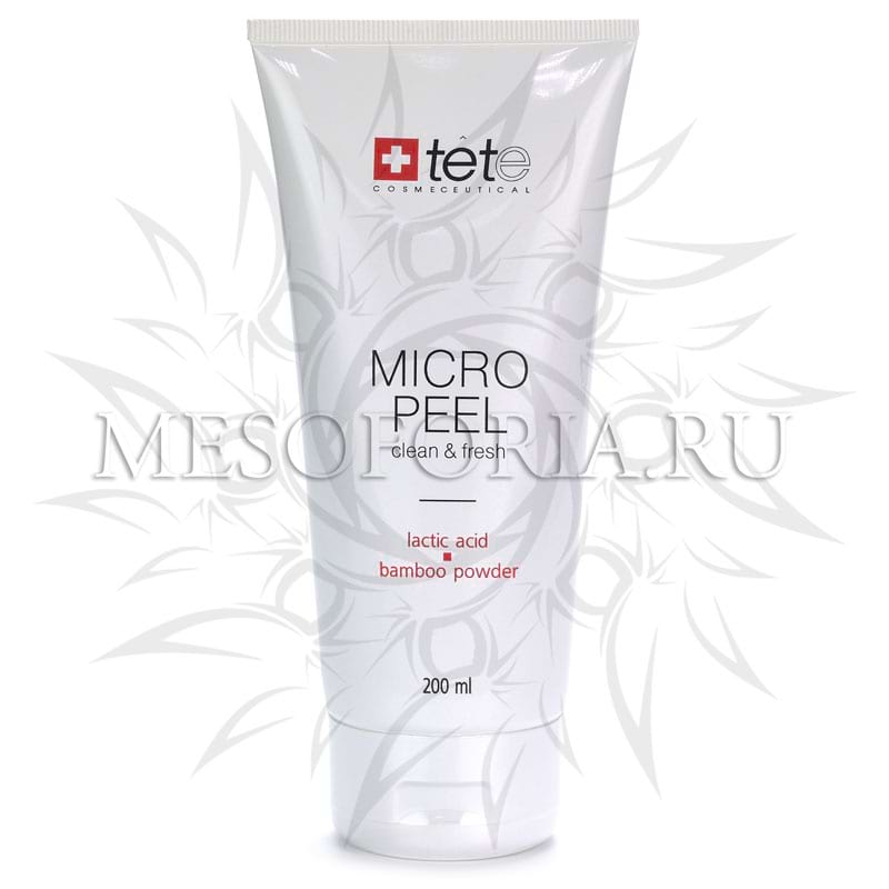 Мягкий эксфолиант с молочной и гликолевой кислотами, бамбуковой пудрой / Micro Peel, Tete Cosmeceutical – 200 мл
