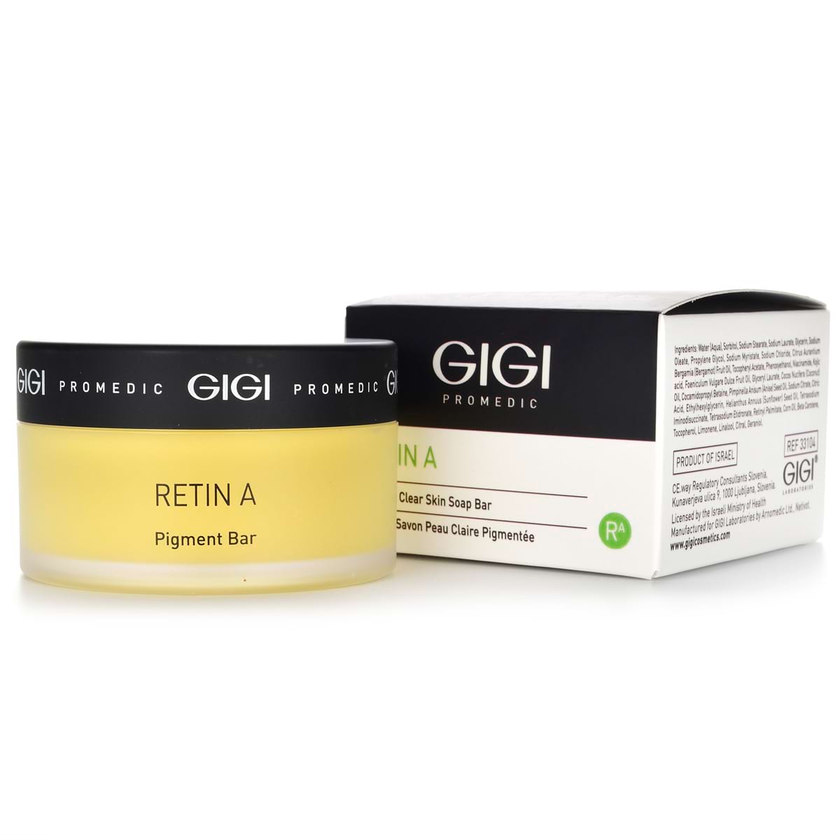 Мыло в банке со спонжем антипигмент / Pigment Soap Bar, Retin A, GiGi (Джи Джи) – 100 гр