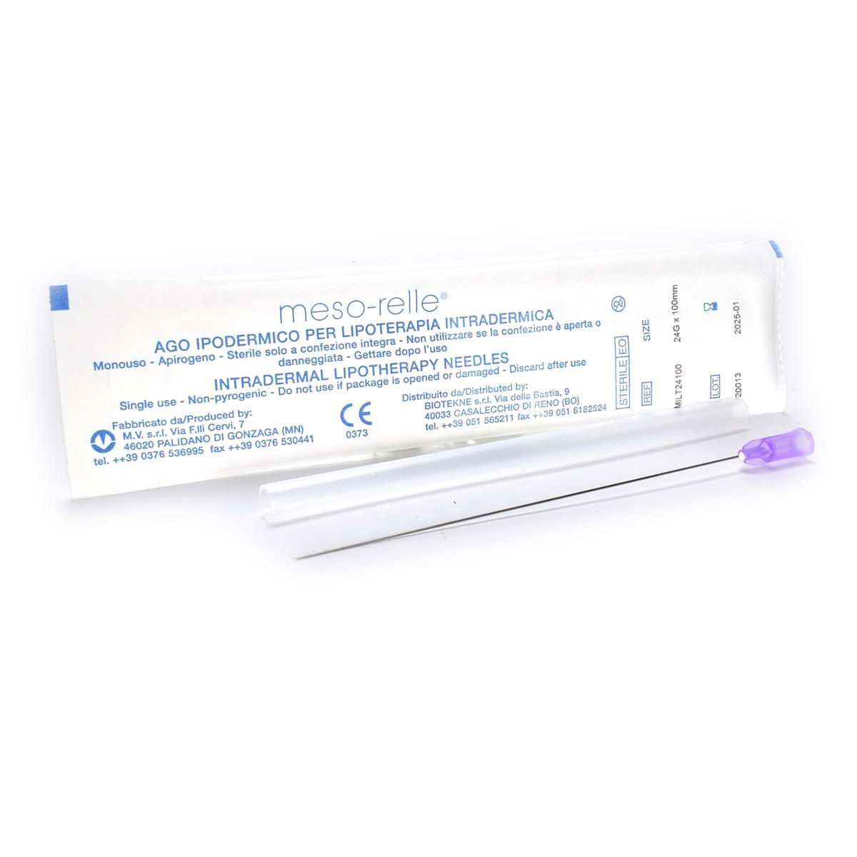 Иглы для мезотерапии и микроинъекций “Meso-relle” 24G (0,4 х 100 мм), 1 шт