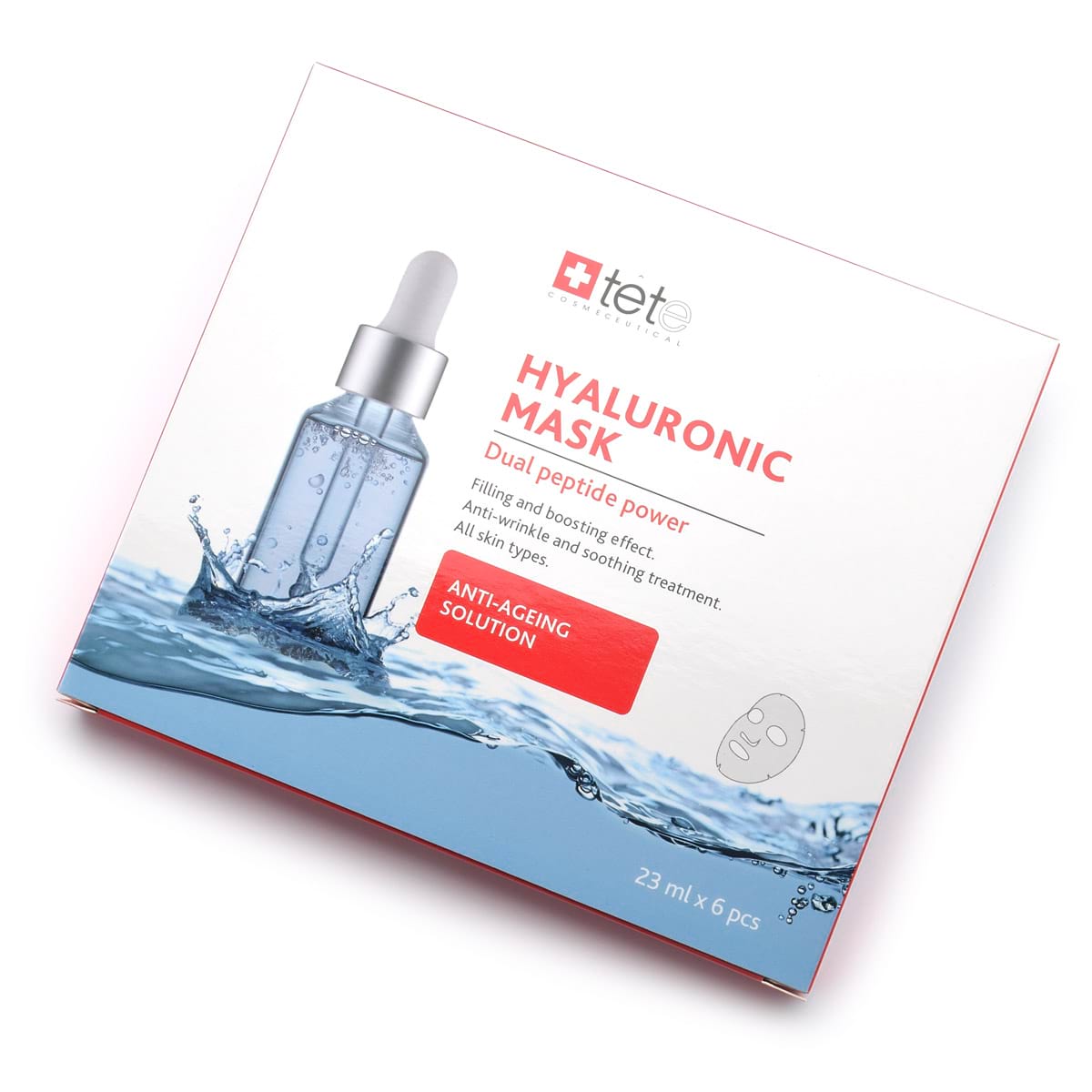 Омолаживающая тканевая маска / Hyaluronic Mask Anti-Ageing Solution, Tete Cosmeceutical – 6 шт